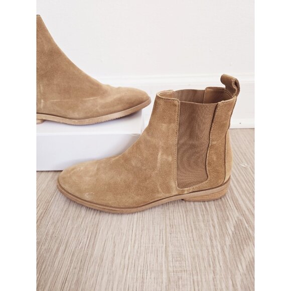 Everlane Mustard Suede Leather Chelsea Italy Ankle Boots Booties Shoes 9.5 - Picture 2 of 9